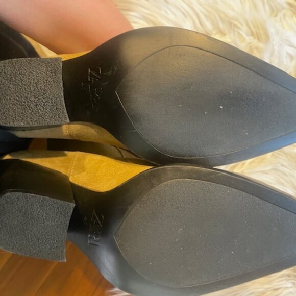 ZARA Cowboy Ankle Boots Suede Brown Leather Size 40 / 9 New - Picture 8 of 8